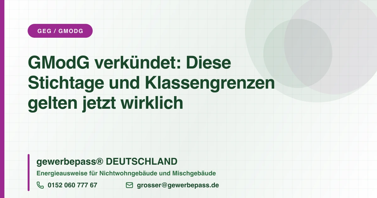 GModG verkündet: Diese Stichtage und Klassengrenzen gelten jetzt wirklich, gewerbepass DEUTSCHLAND, Tel. 0152 060 777 67