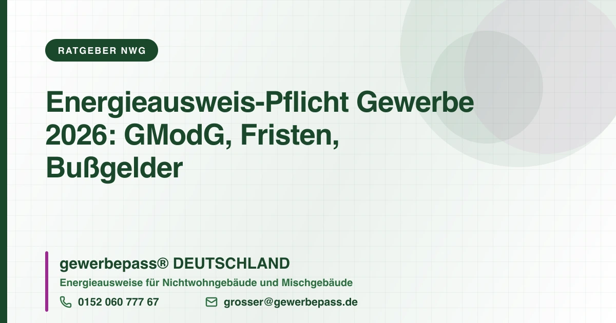 Energieausweis-Pflicht 2026, gewerbepass DEUTSCHLAND, Tel. 0152 060 777 67